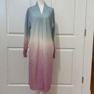 Dip Dye Open Front Cashmere Cardigan